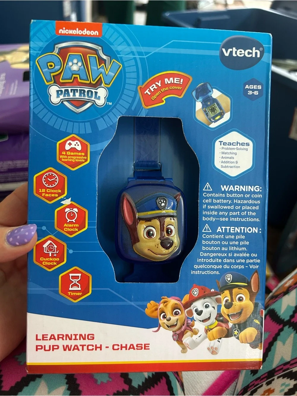 Nickelodeon PAW Patrol Learning Pup Watch - Blue with Chase Face